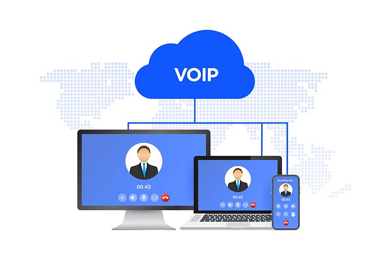 VoIP - stands for Voice over Internet Protocol and involves the transmission of voice and multimedia over the internet.